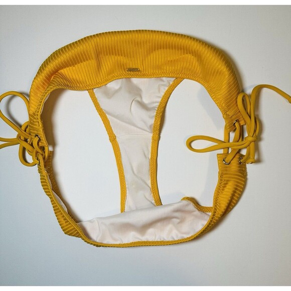 Victoria's Secret PINK Yellow‎ Orange Tie Sides Bikini Bottoms Cheekster MED - Picture 5 of 8